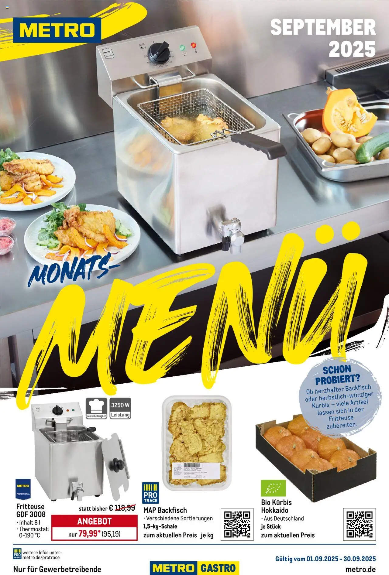 Metro Monats-Menü - Seite 1 - gültig ab 01.09.2025
