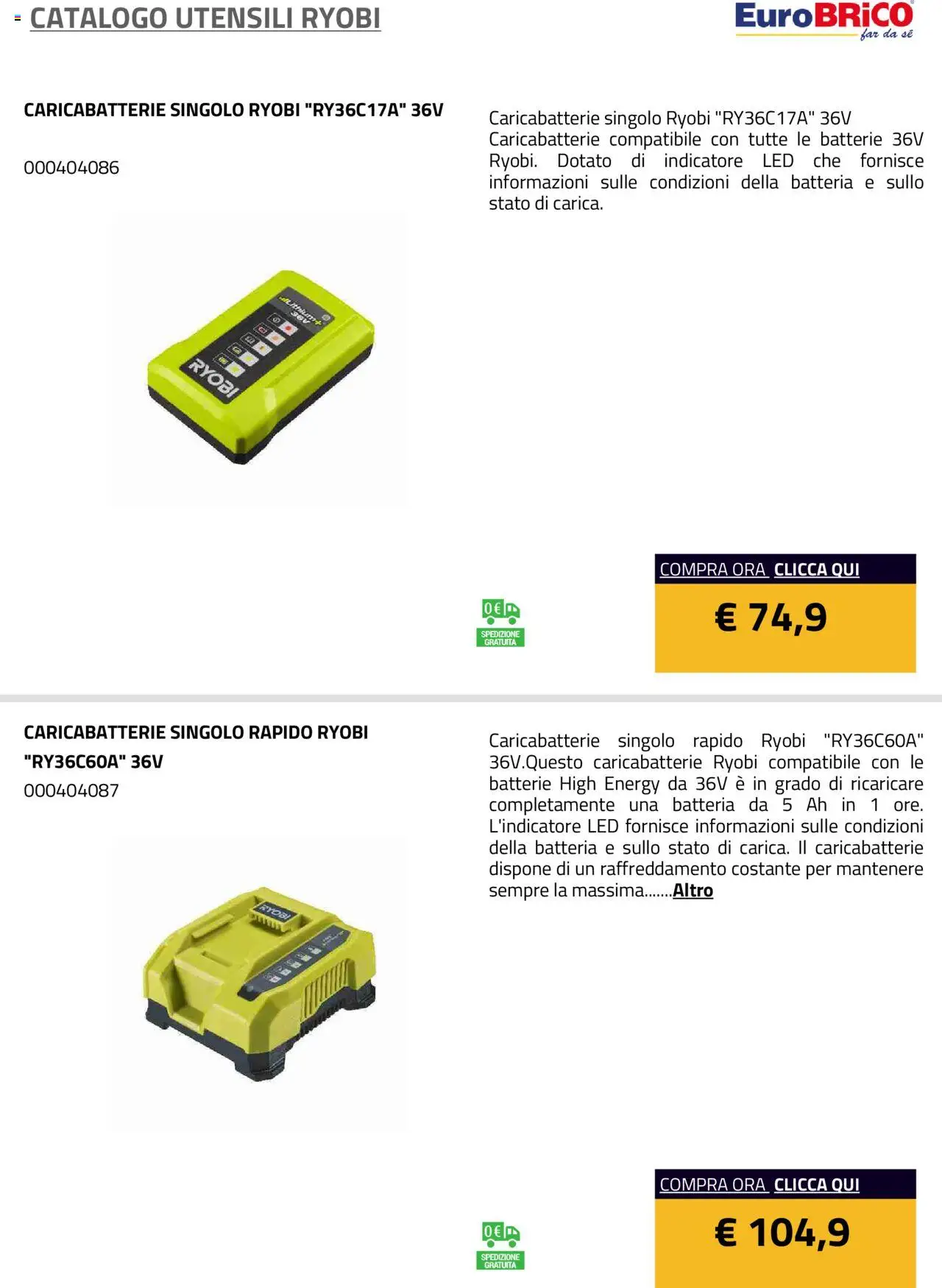 Eurobrico Utensili Ryobi catalogo - pagina 36 - valido dal 23/07/2025