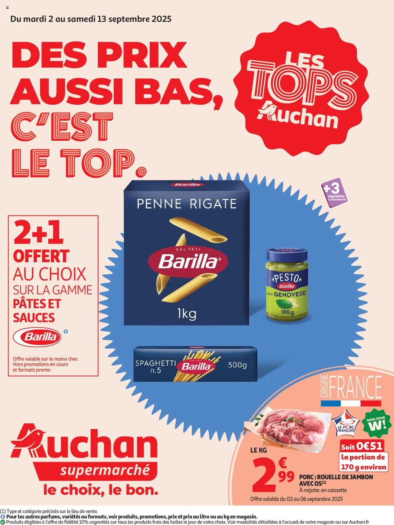 Auchan - Des prix aussi bas, c'est le top dans votre super - pagina 1- geldig vanaf 02/09/2025