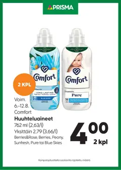 Esikatselu Prisma tarjoukset Comfort voimassa alkaen 06/08/2025