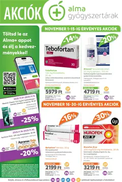 Előnézet Alma Gyógyszertárak Akciós újság érvényes 2025.11.01.-tól