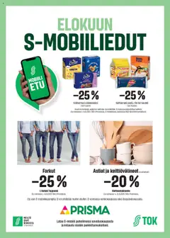 Esikatselu Prisma tarjoukset - Elokuun S-mobiiliedut voimassa alkaen 01/08/2025
