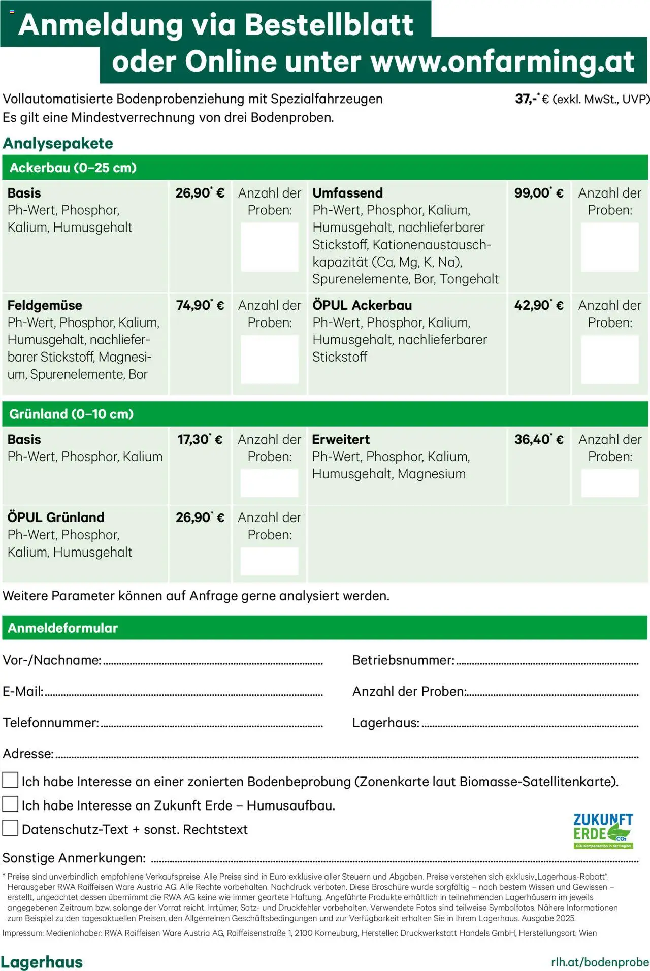 Lagerhaus Bodenprobenanalyse-Ackerbau - Seite 2- gültig ab 22.05.2025