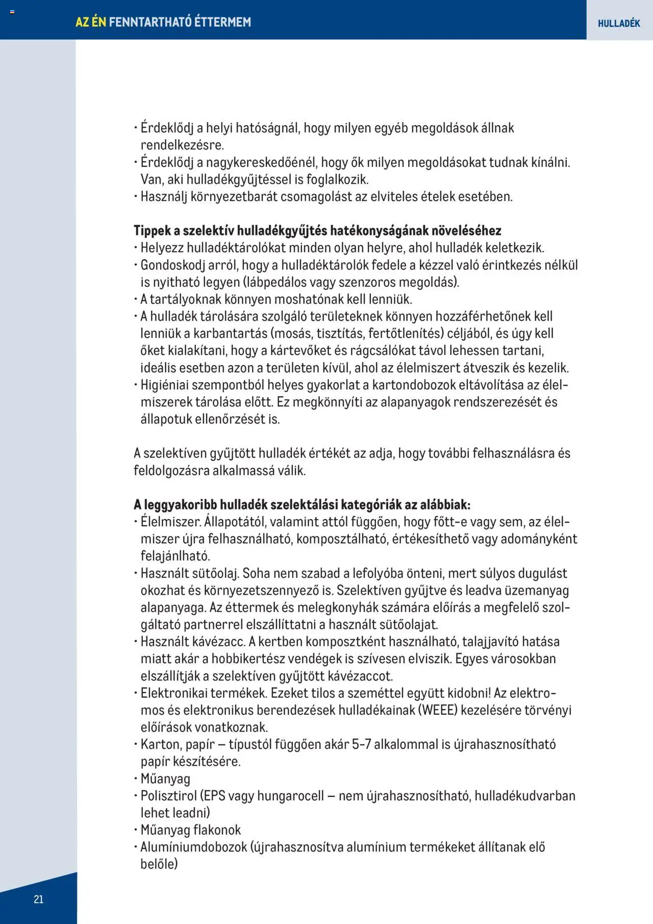 Metro - Fenntartható Gasztronómia booklet - 21oldal - érvényes 2023.06.07.-tól