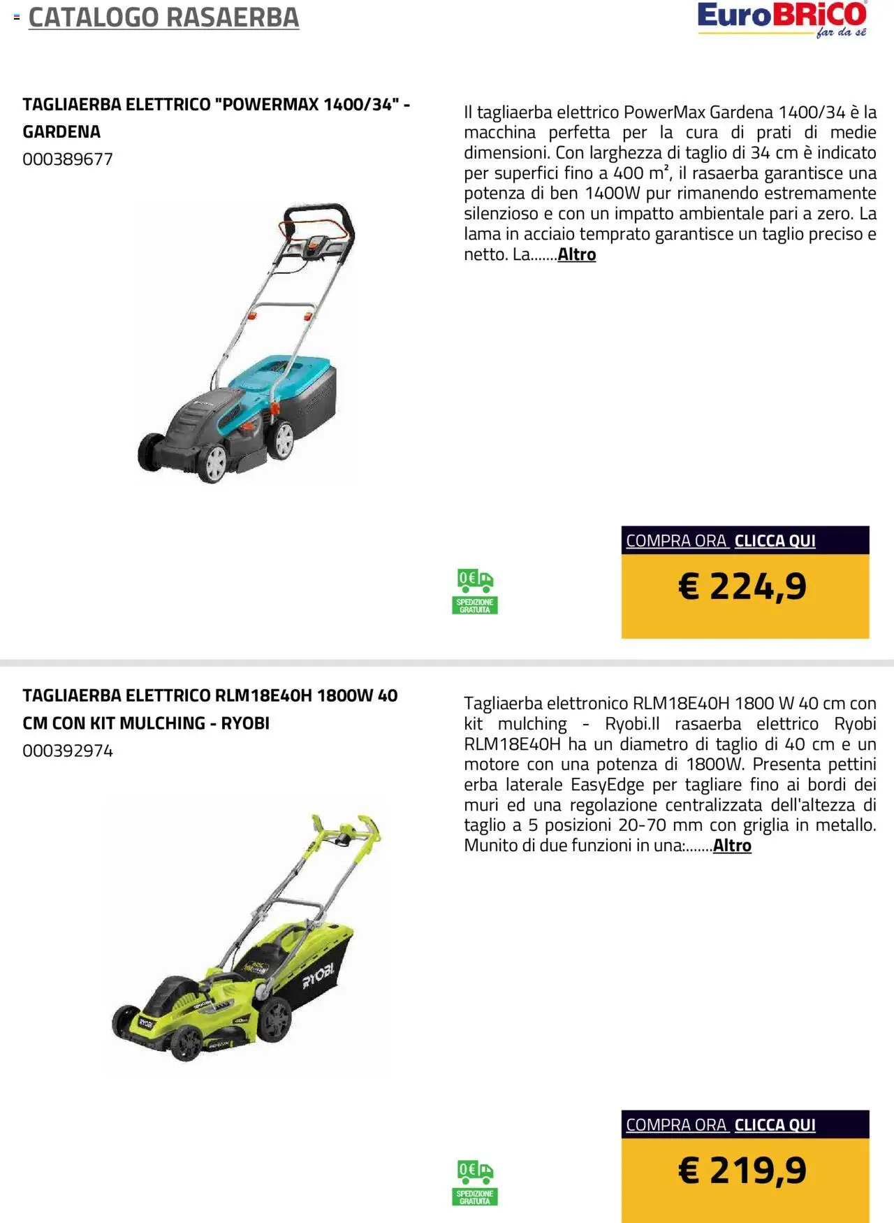 Eurobrico Rasaerba catalogo - pagina 37 - valido dal 23/07/2025