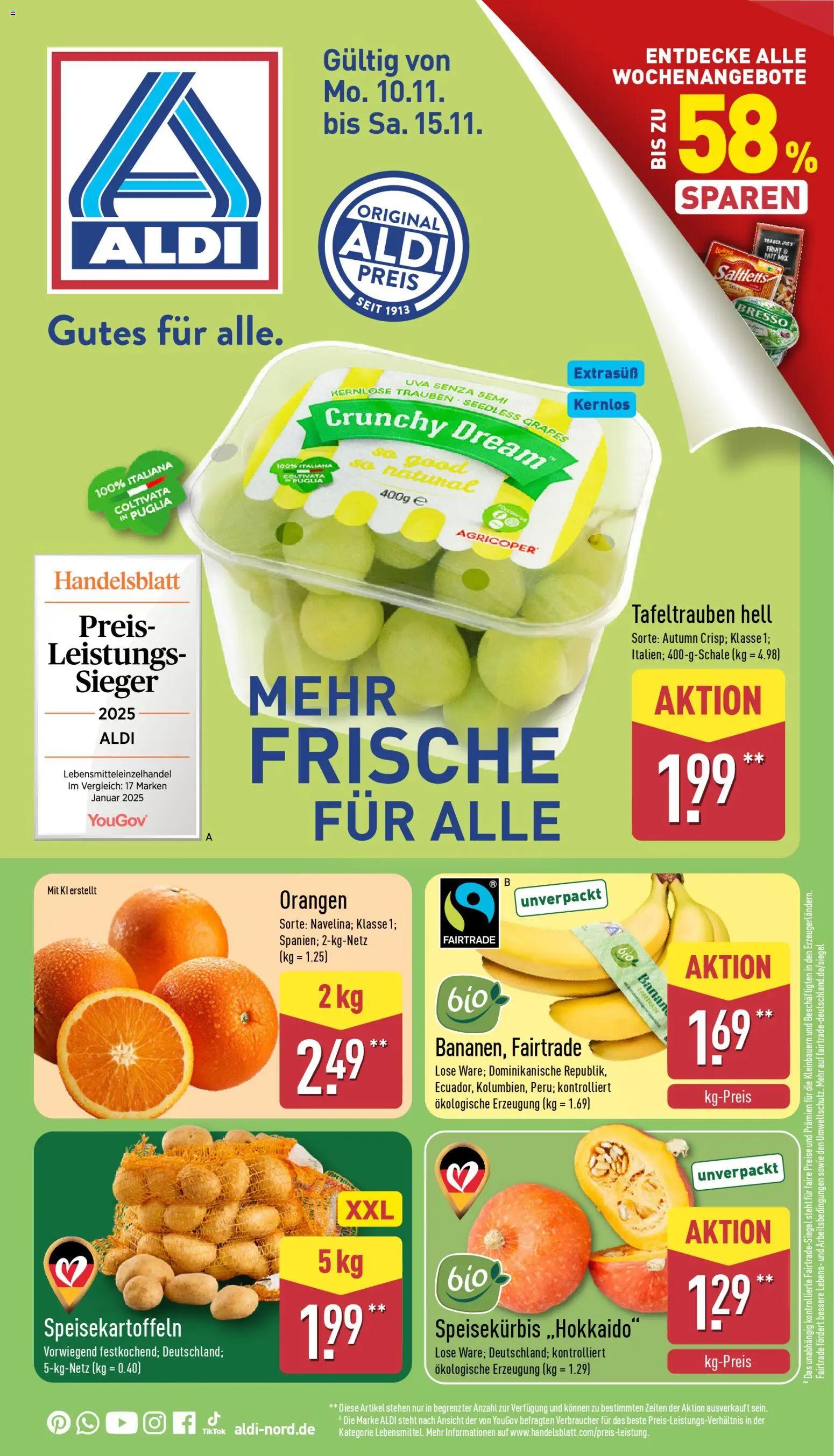 Aldi Prospekt 	 - Seite 1 - gültig ab 10.11.2025