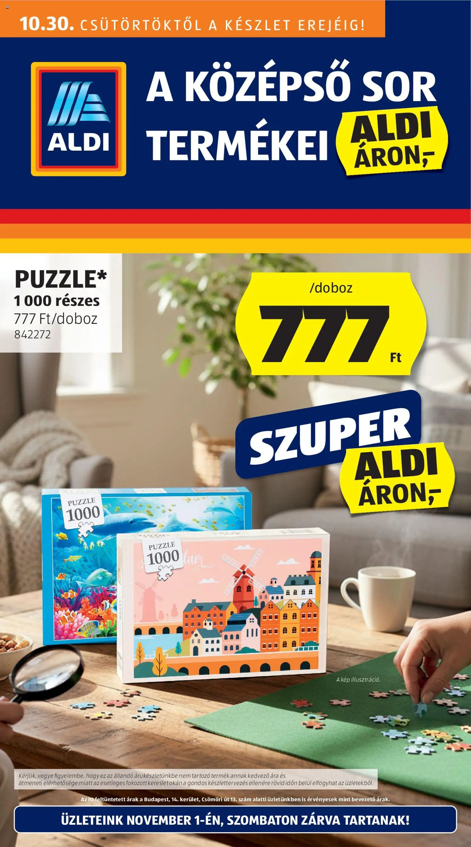 Aldi - Középső sor termékei - 1oldal - érvényes 2025.10.30.-tól