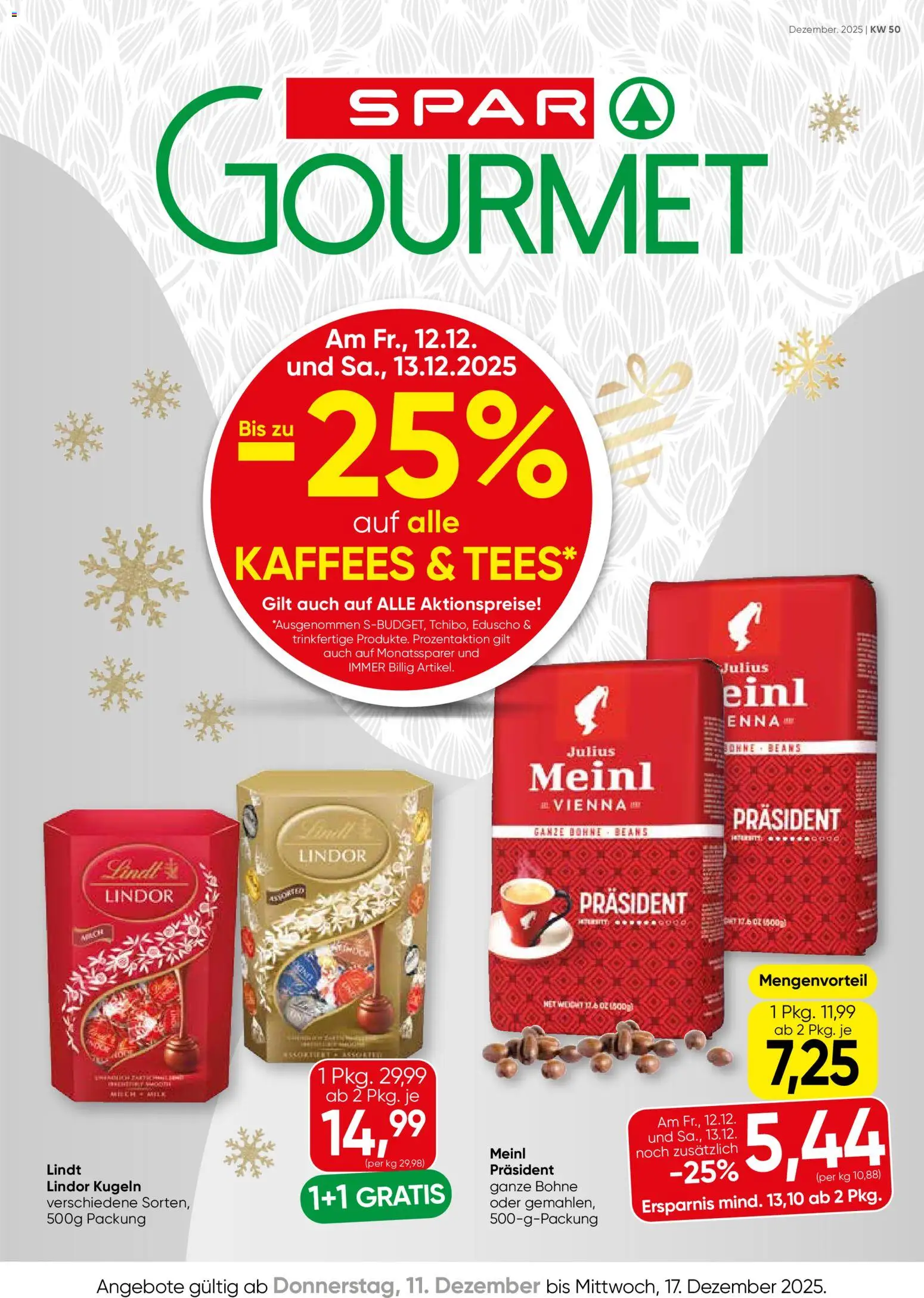 SPAR Gourmet Flugblatt - Seite 1- gültig ab 11.12.2025