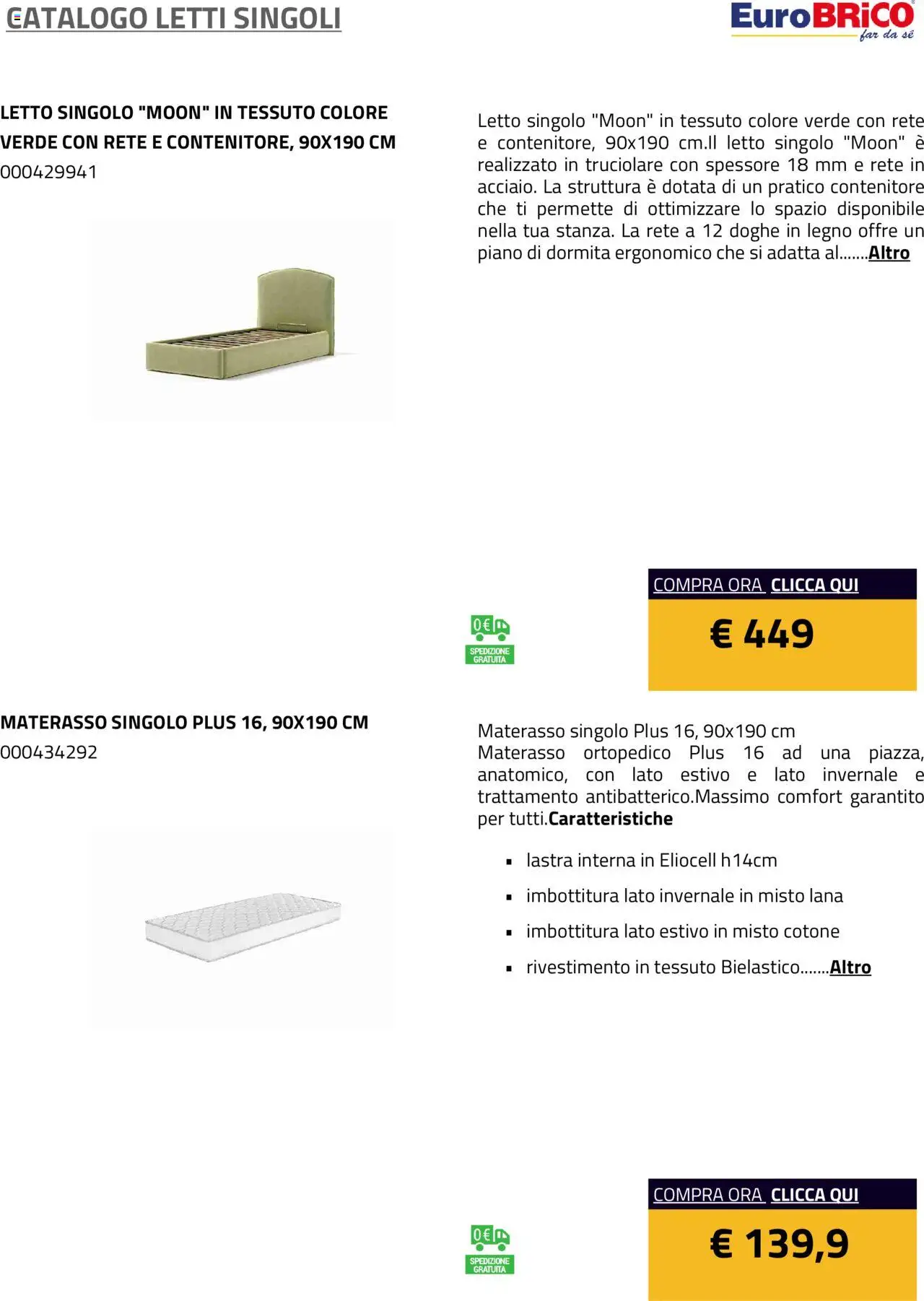 Eurobrico Letti Singoli catalogo - pagina 44 - valido dal 23/07/2025