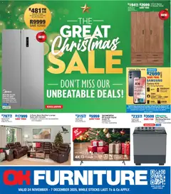 Preview OK Furniture - The Great Christmas Sale valid from 24/11/2025