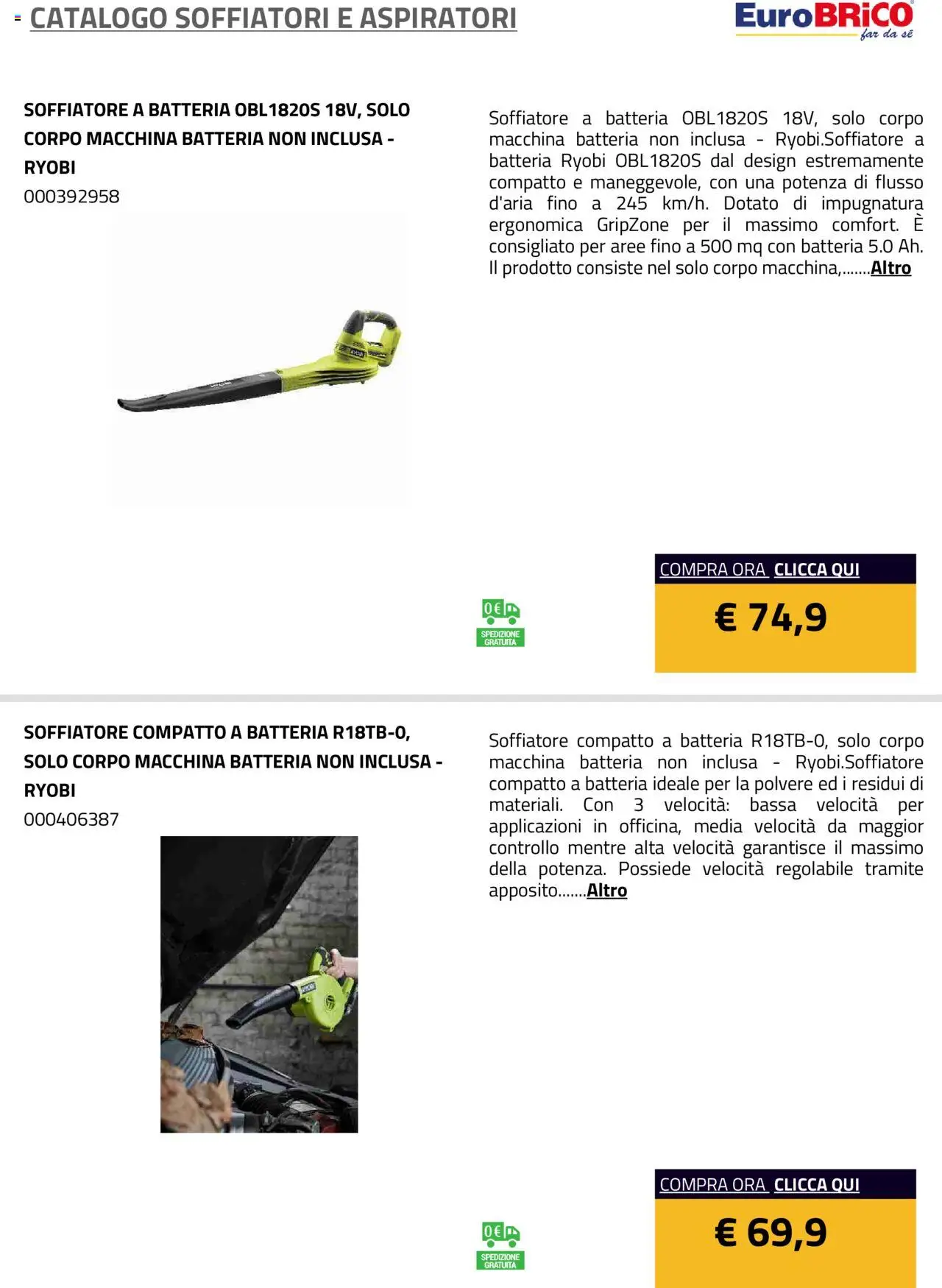 Eurobrico Soffiatori e Aspiratori catalogo - pagina 11 - valido dal 23/07/2025