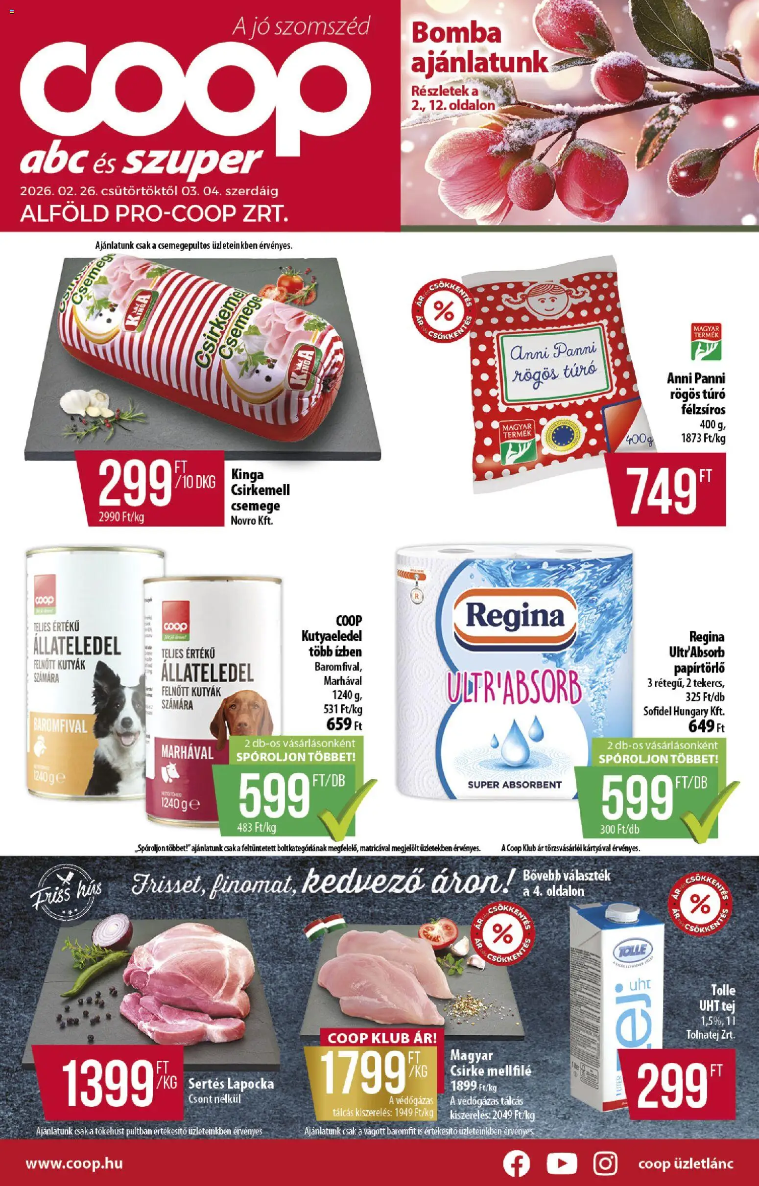 COOP - Abc & szuper / Alföld Pro-Coop Zrt. - 1oldal - érvényes 2026.02.26.-tól