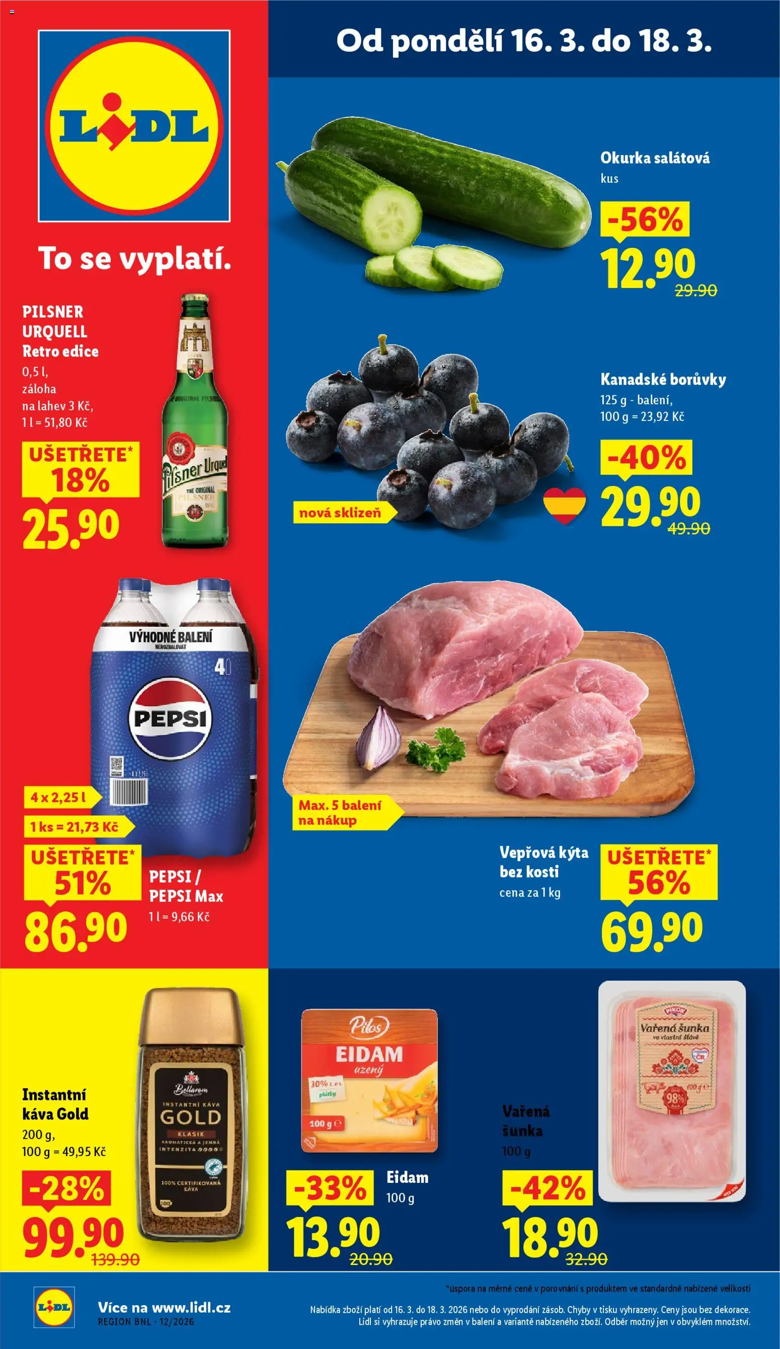 Lidl leták - strana 1- platný od 16.03.2026