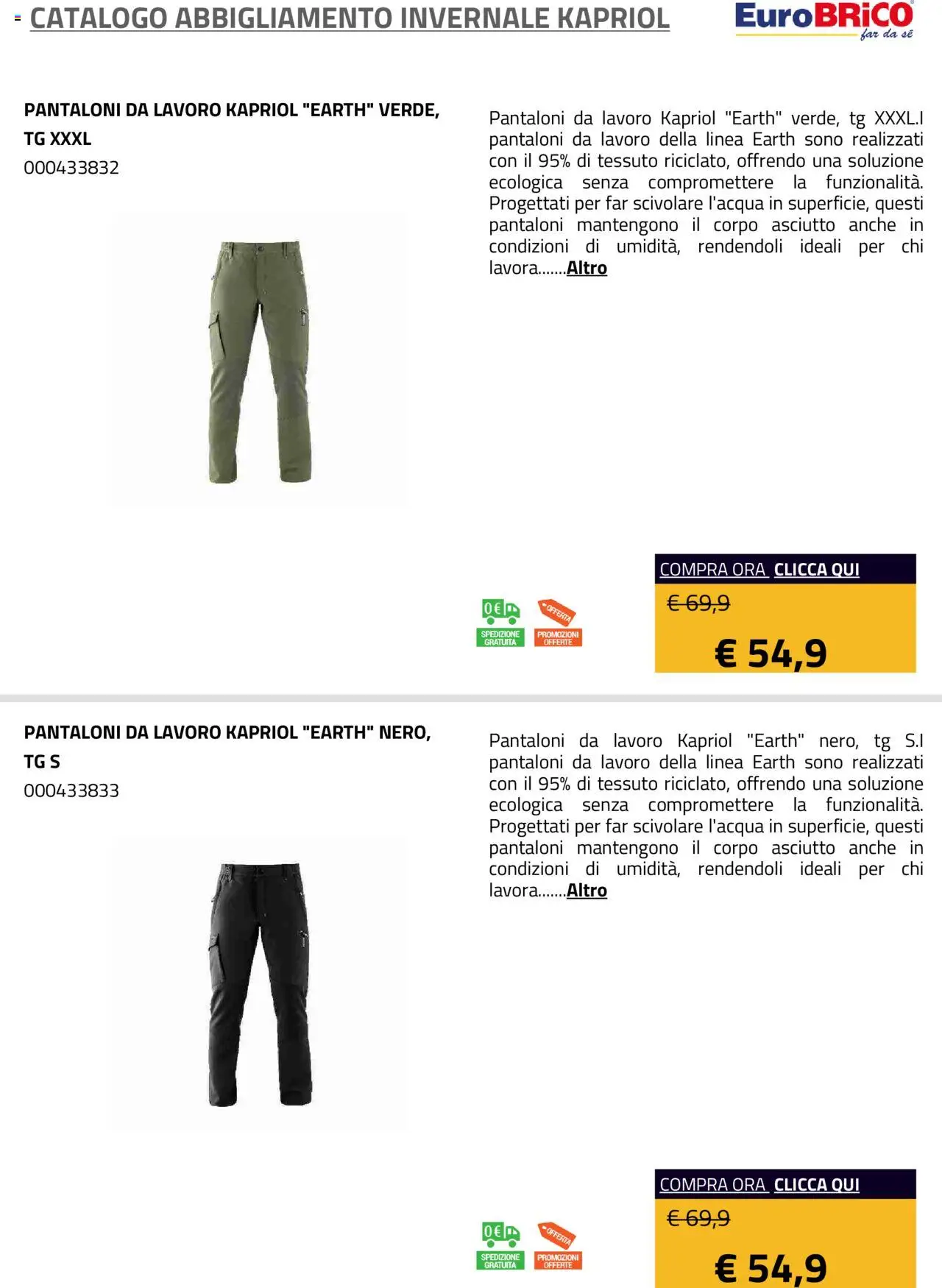 Eurobrico Abbigliamento Invernale Kapriol catalogo - pagina 25 - valido dal 23/07/2025
