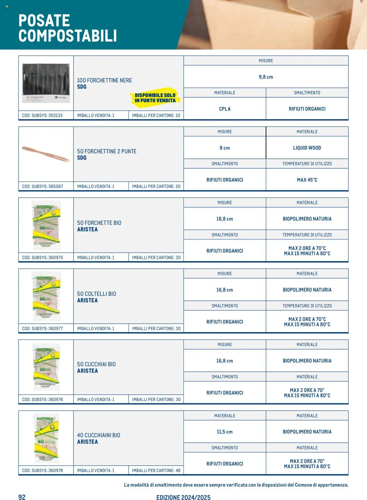Catalogo Take Away e Monouso 2024 Metro	 - pagina 92 - valido dal 22/07/2024