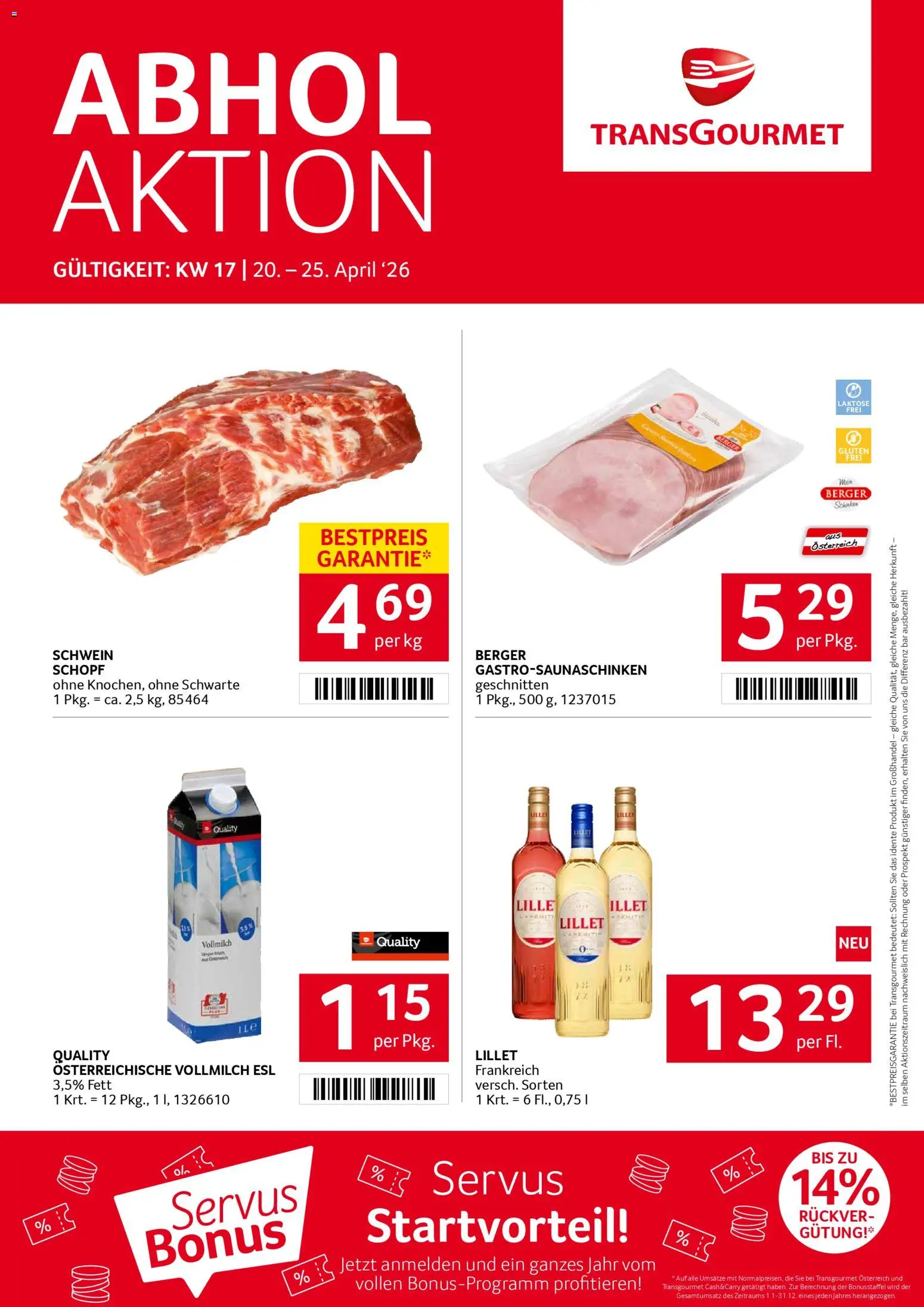 Transgourmet Flugblatt - Seite 1- gültig ab 20.04.2026