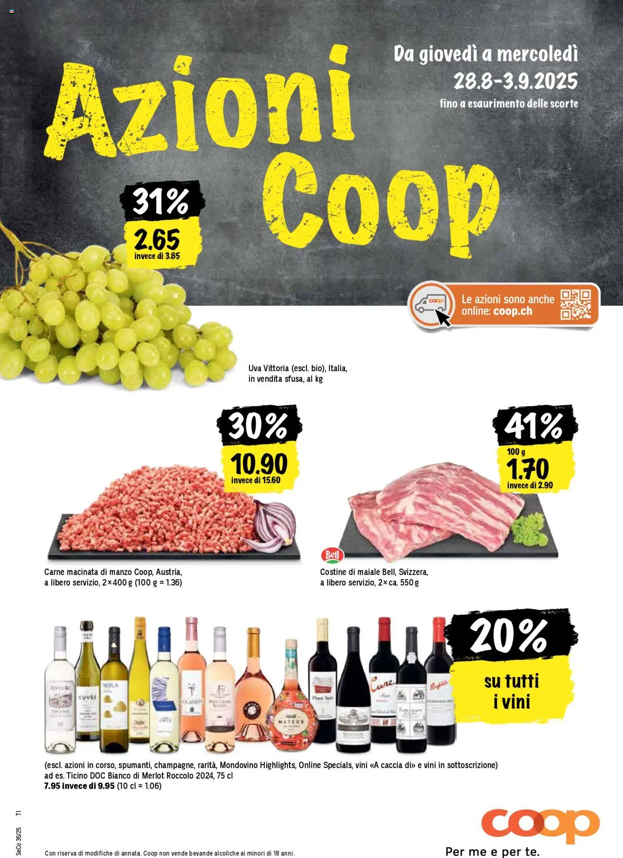 Coop - Una settimana di azioni - Seite 1- gültig ab 28.08.2025