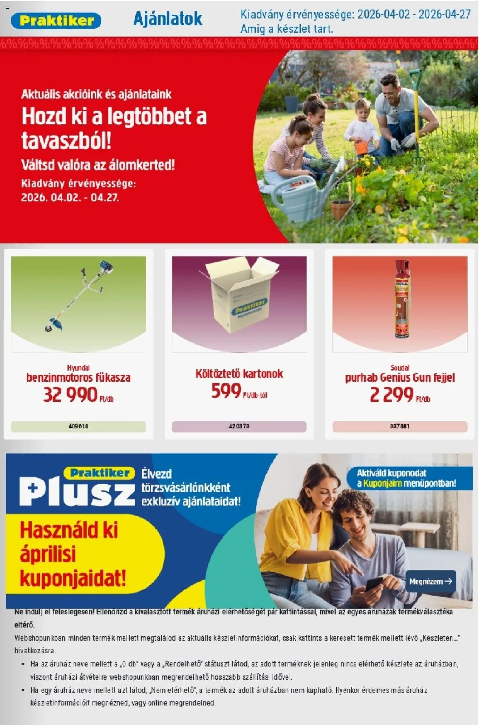 Praktiker akciós újság - 1oldal - érvényes 2026.04.02.-tól