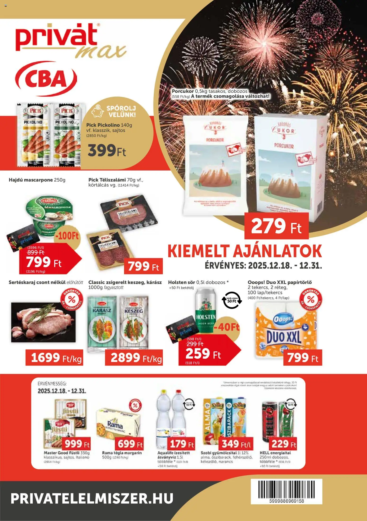 PRIVÁT - Aktuális szórólap MAX - 1oldal - érvényes 2025.12.18.-tól
