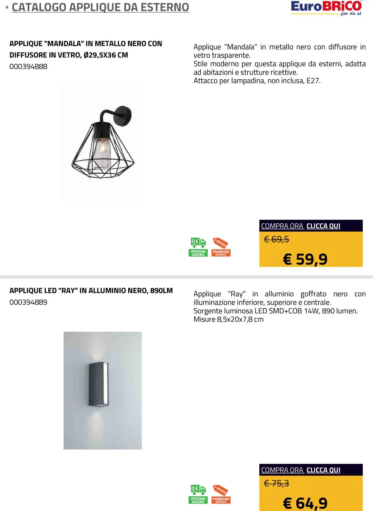 Eurobrico Applique da Esterno catalogo - pagina 37 - valido dal 23/07/2025