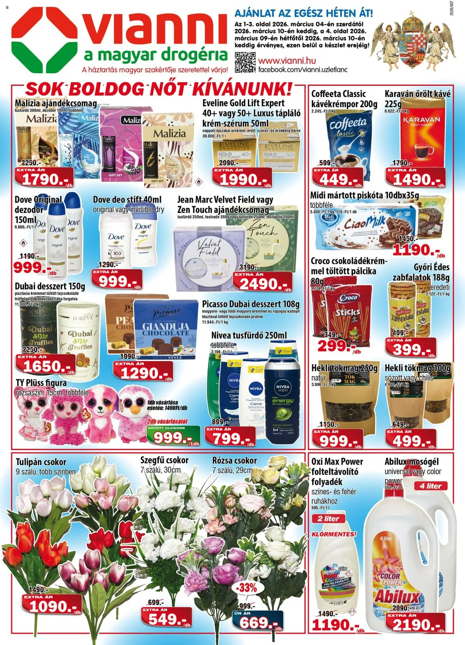 Vianni akciós újság - 1oldal - érvényes 2026.03.04.-tól