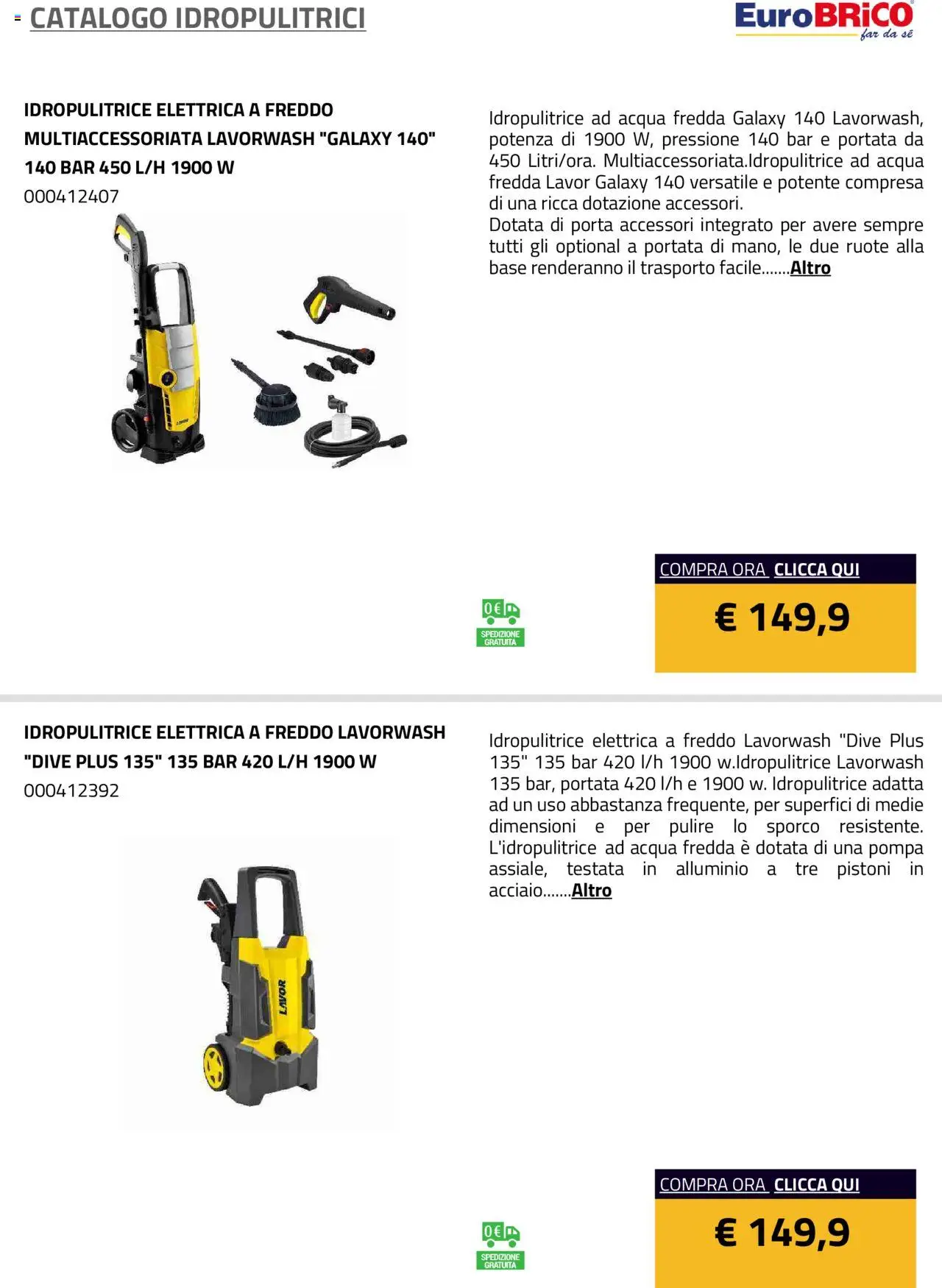 Eurobrico Idropulitrici catalogo - pagina 26 - valido dal 23/07/2025