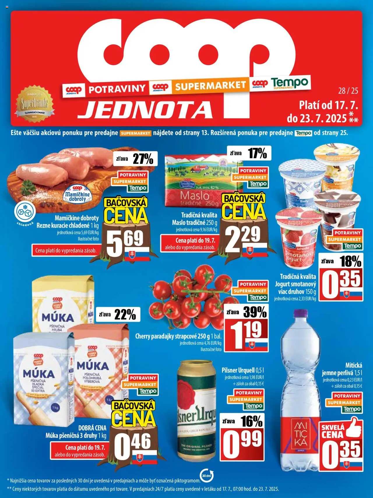 COOP Jednota leták - strana 1- platný od 17.07.2025