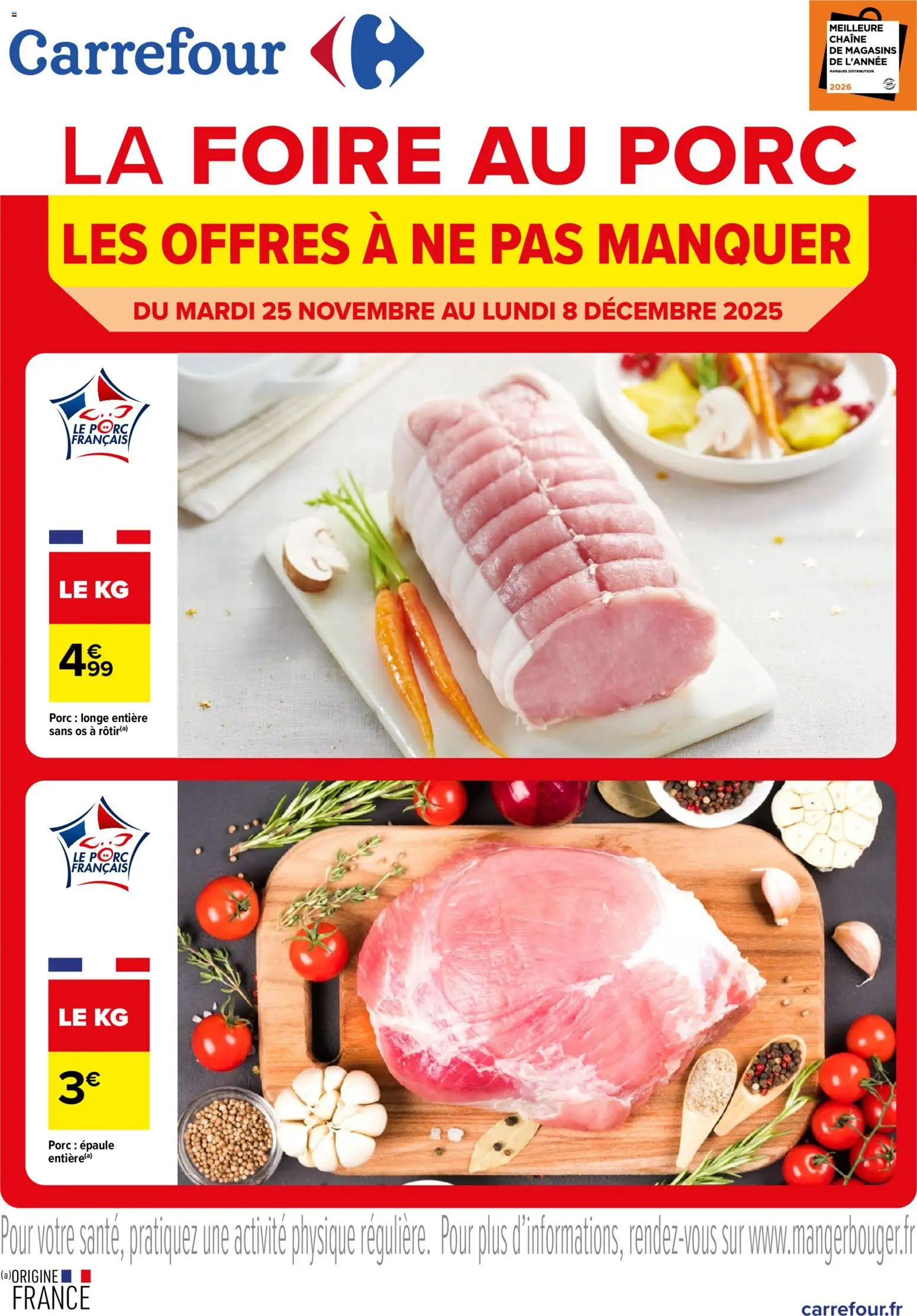 Carrefour Les bons plans de la foire au porc - page 1 - valable à partir du 25/11/2025