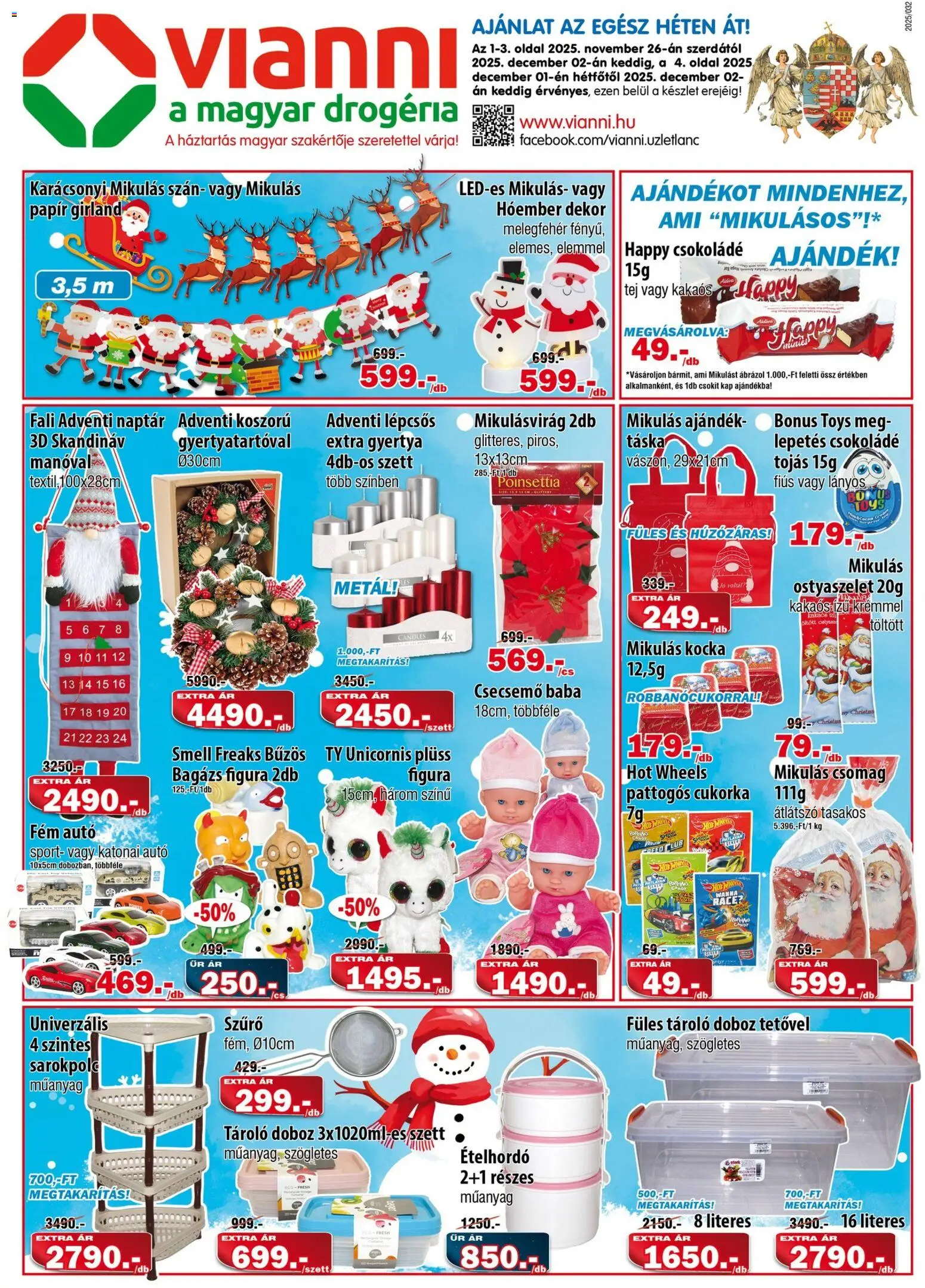 Vianni Akciós újság - 1oldal - érvényes 2025.11.26.-tól