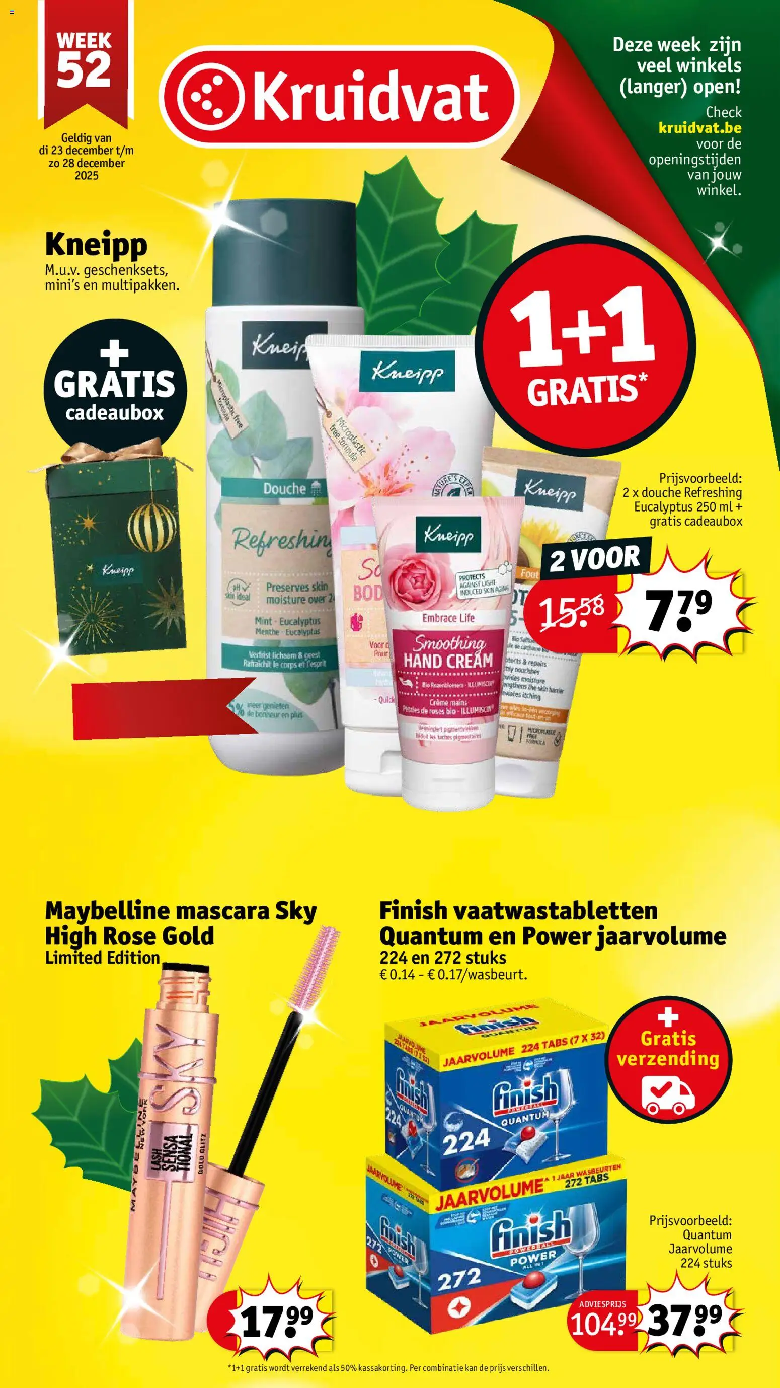 Kruidvat folder week 52 - pagina 1- geldig vanaf 23/12/2025