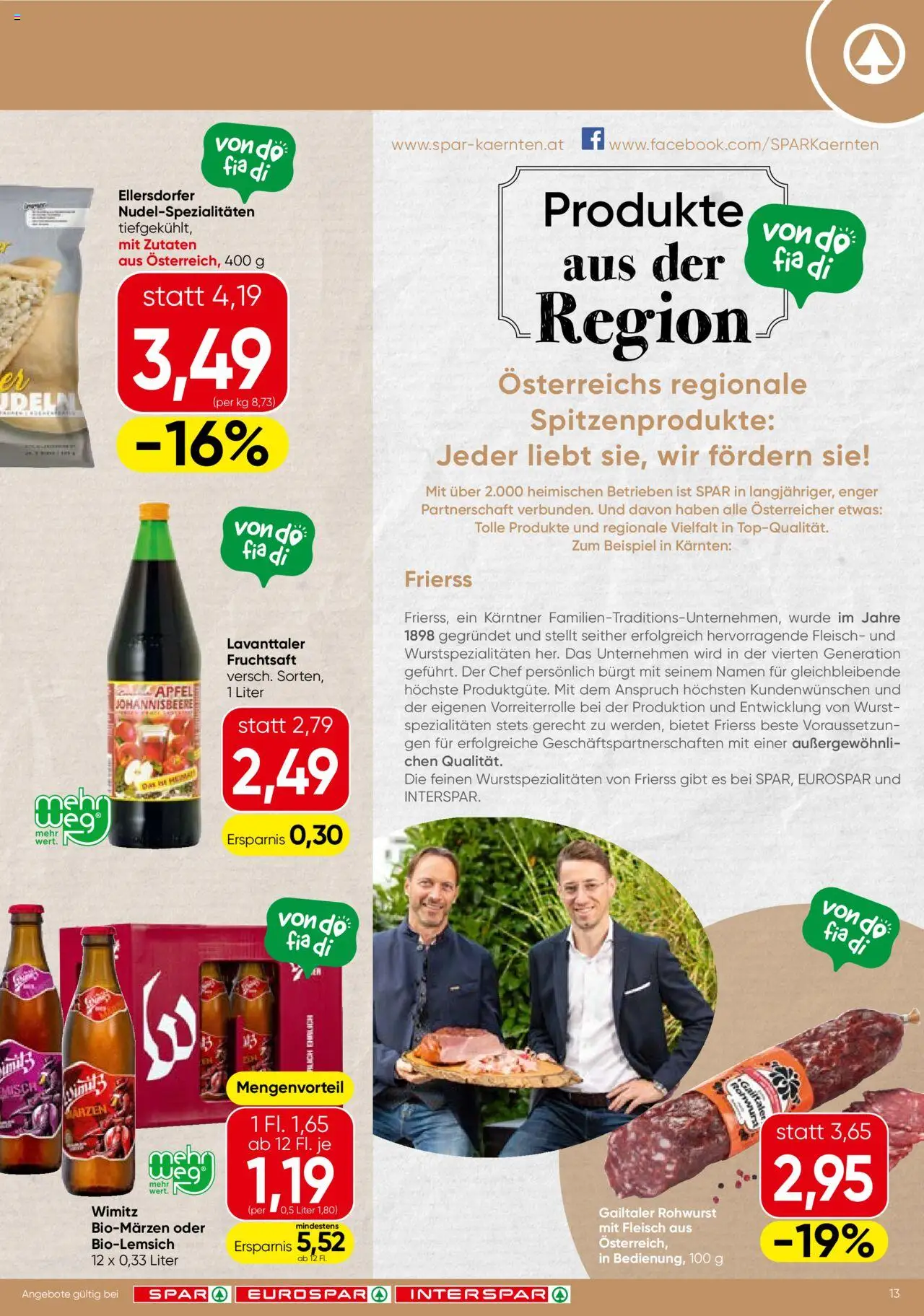Spar Flugblatt - Kärnten - Seite 13- gültig ab 17.07.2025