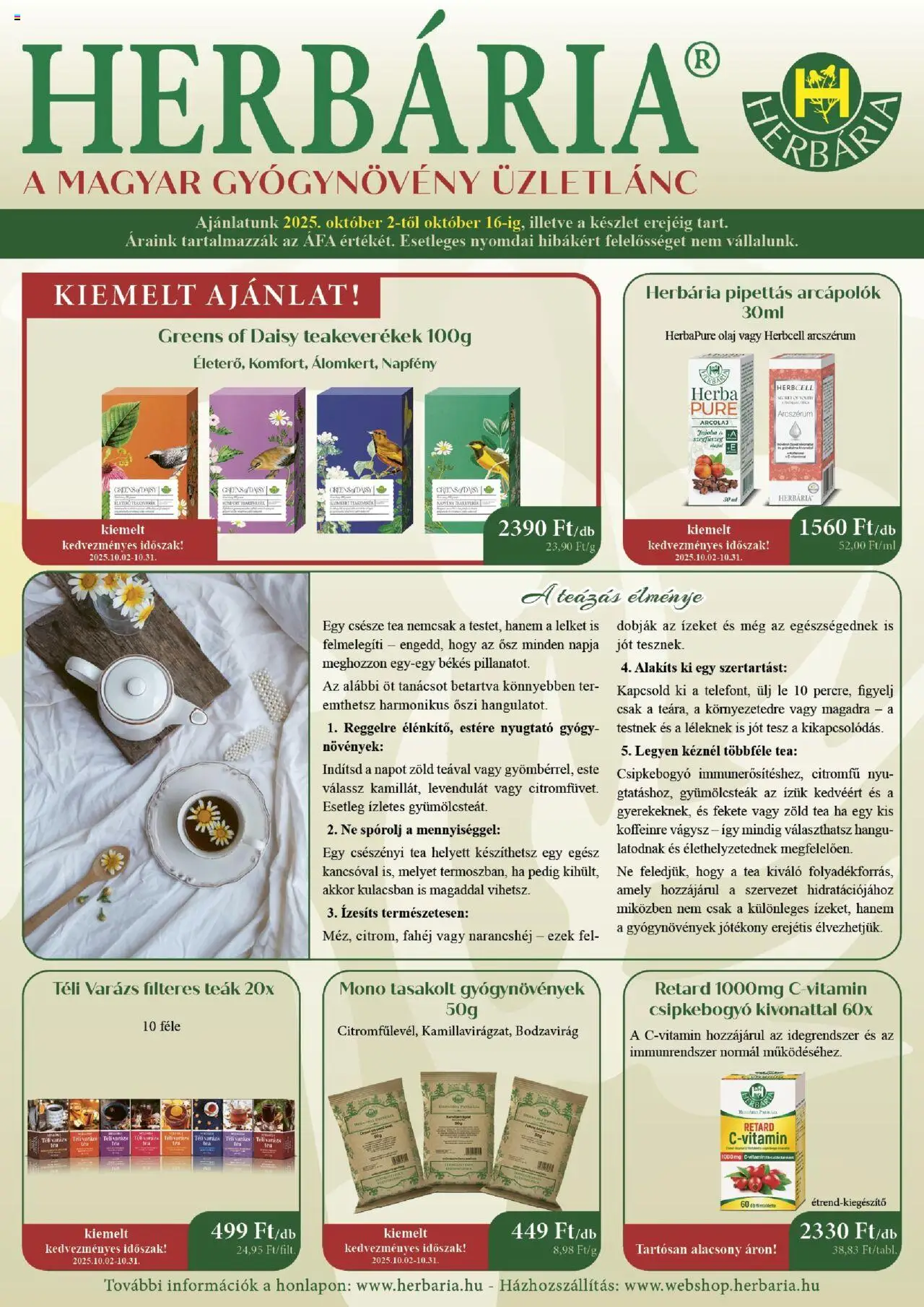 Herbária Akciós újság - 1oldal - érvényes 2025.10.02.-tól