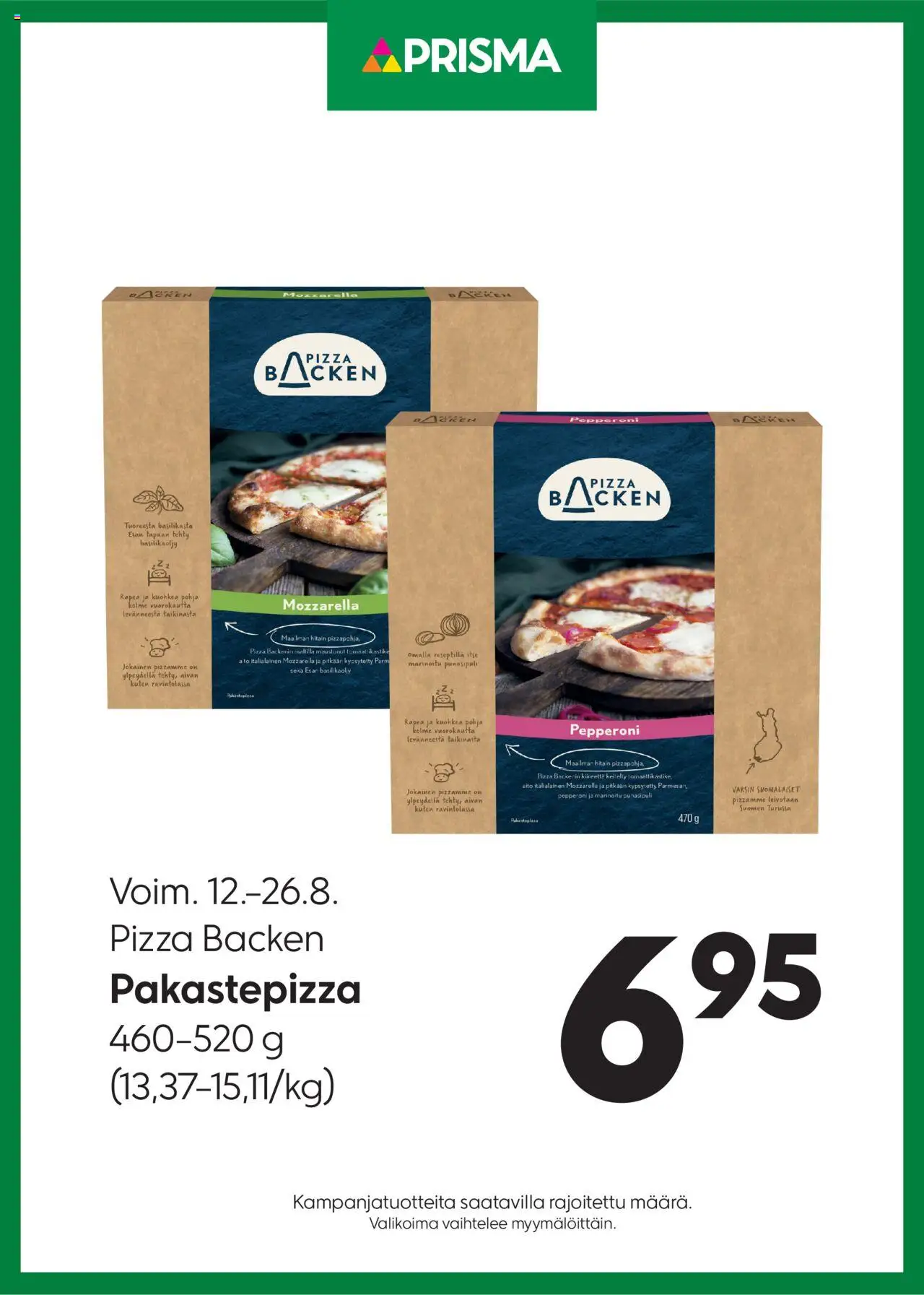 Prisma tarjoukset Pizza Backen - sivu 1- voimassa alkaen 12/08/2025