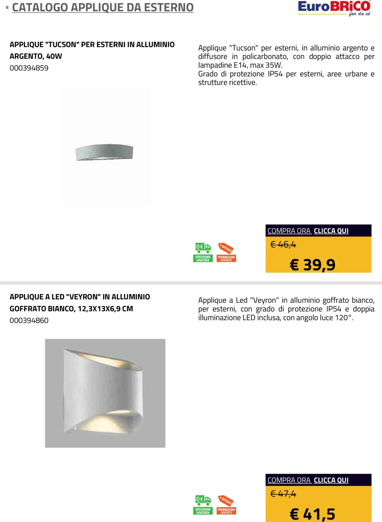 Eurobrico Applique da Esterno catalogo - pagina 28 - valido dal 23/07/2025