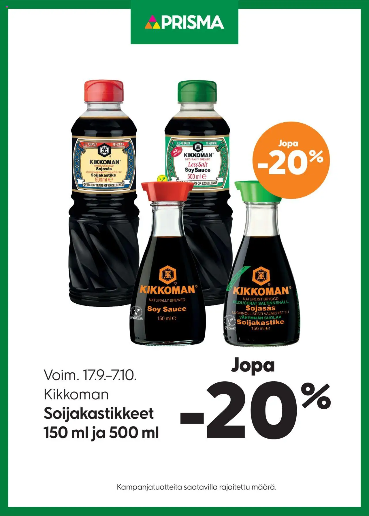Prisma tarjoukset Soijakastikkeet - sivu 1- voimassa alkaen 17/09/2025