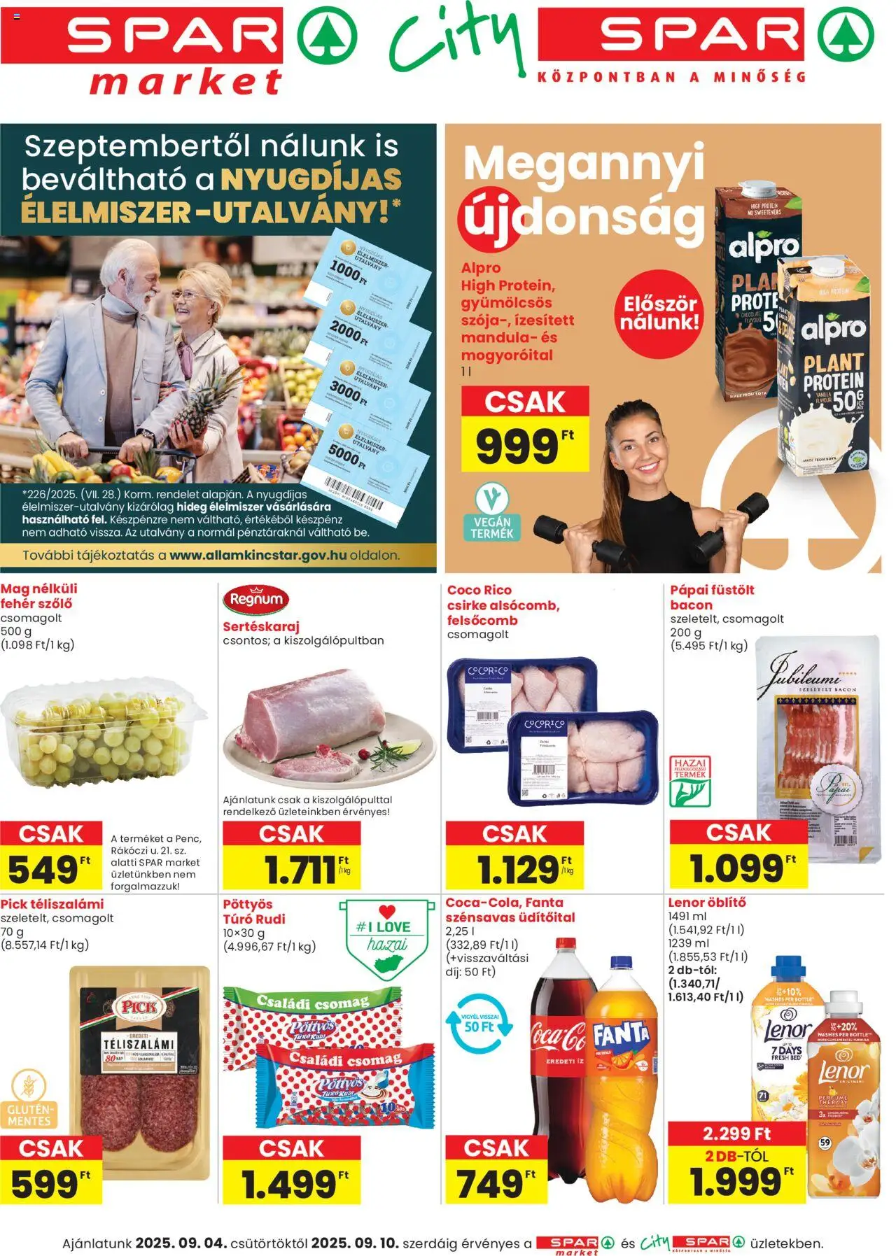 Spar - City Spar szórólap - 1oldal - érvényes 2025.09.04.-tól