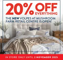 Preview Volpes Mushroom Farm Retail Centre Store Opening valid from 30/10/2025