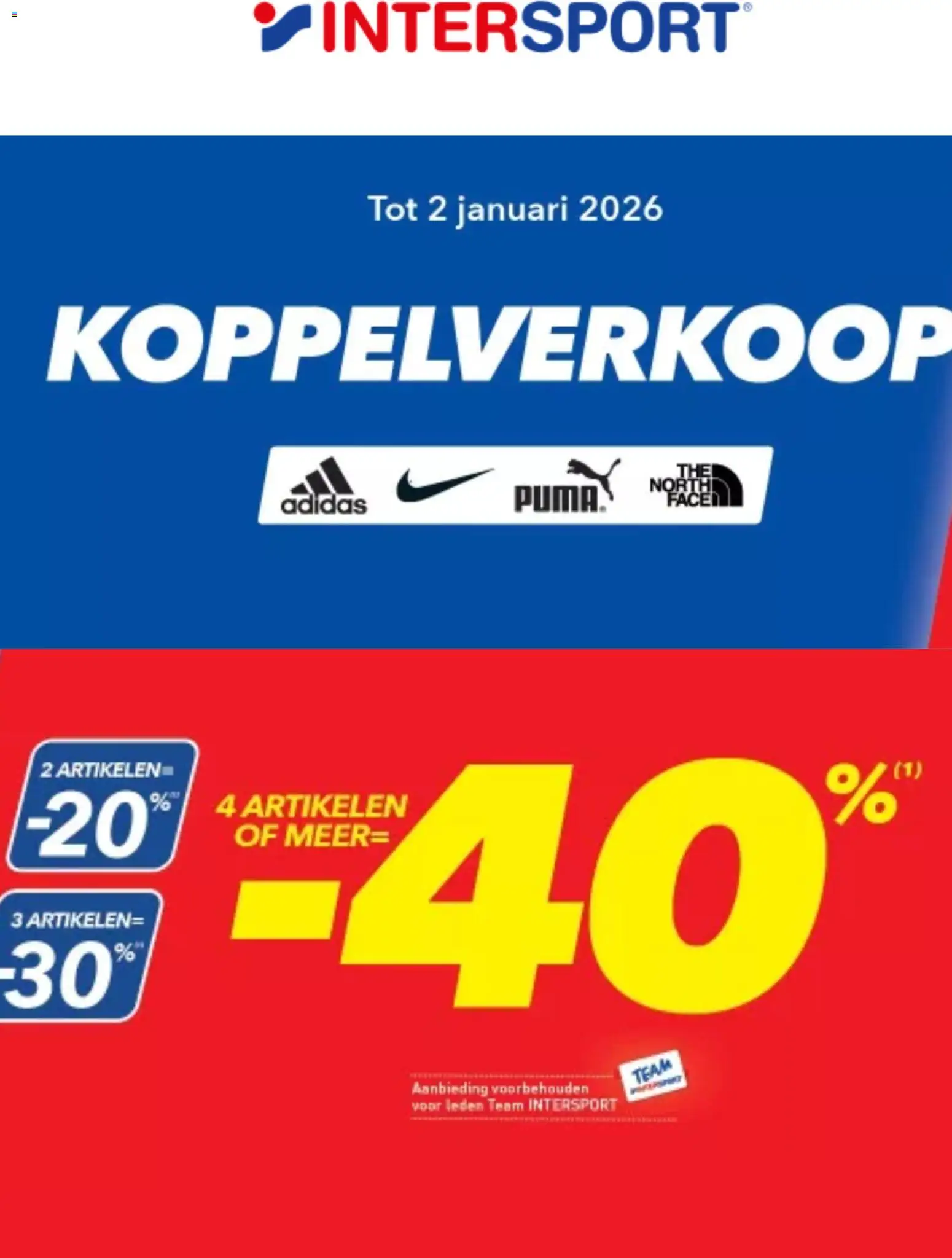 Intersport folder / publicité - pagina 1- geldig vanaf 15/12/2025
