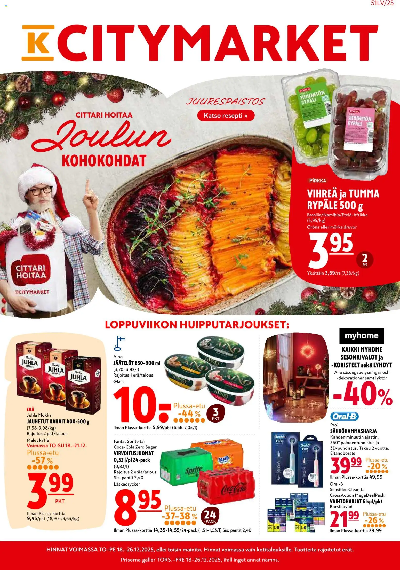 K-Citymarket tarjoukset - sivu 1- voimassa alkaen 18/12/2025