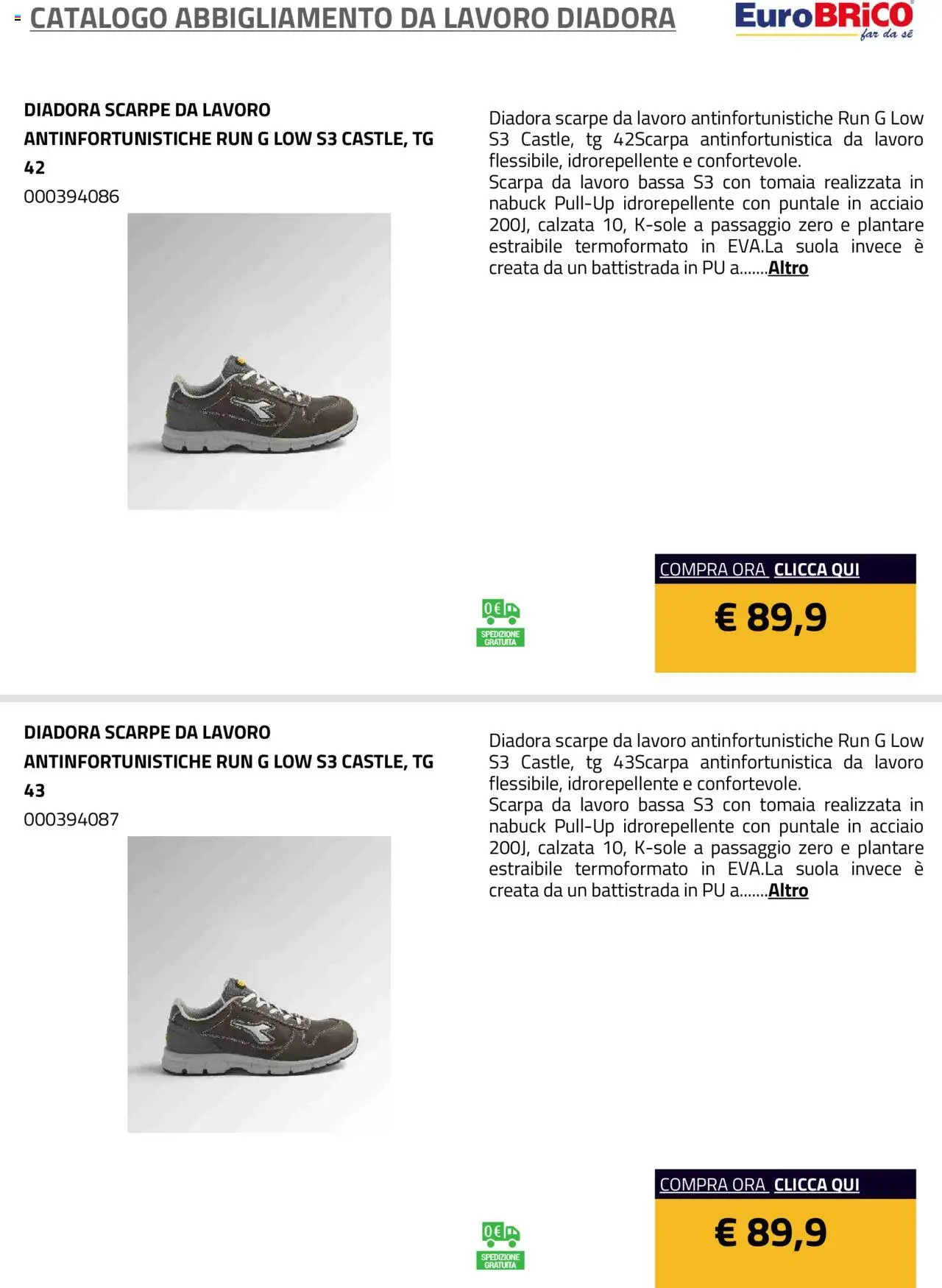 Eurobrico Abbigliamento da Lavoro Diadora catalogo - pagina 35 - valido dal 23/07/2025