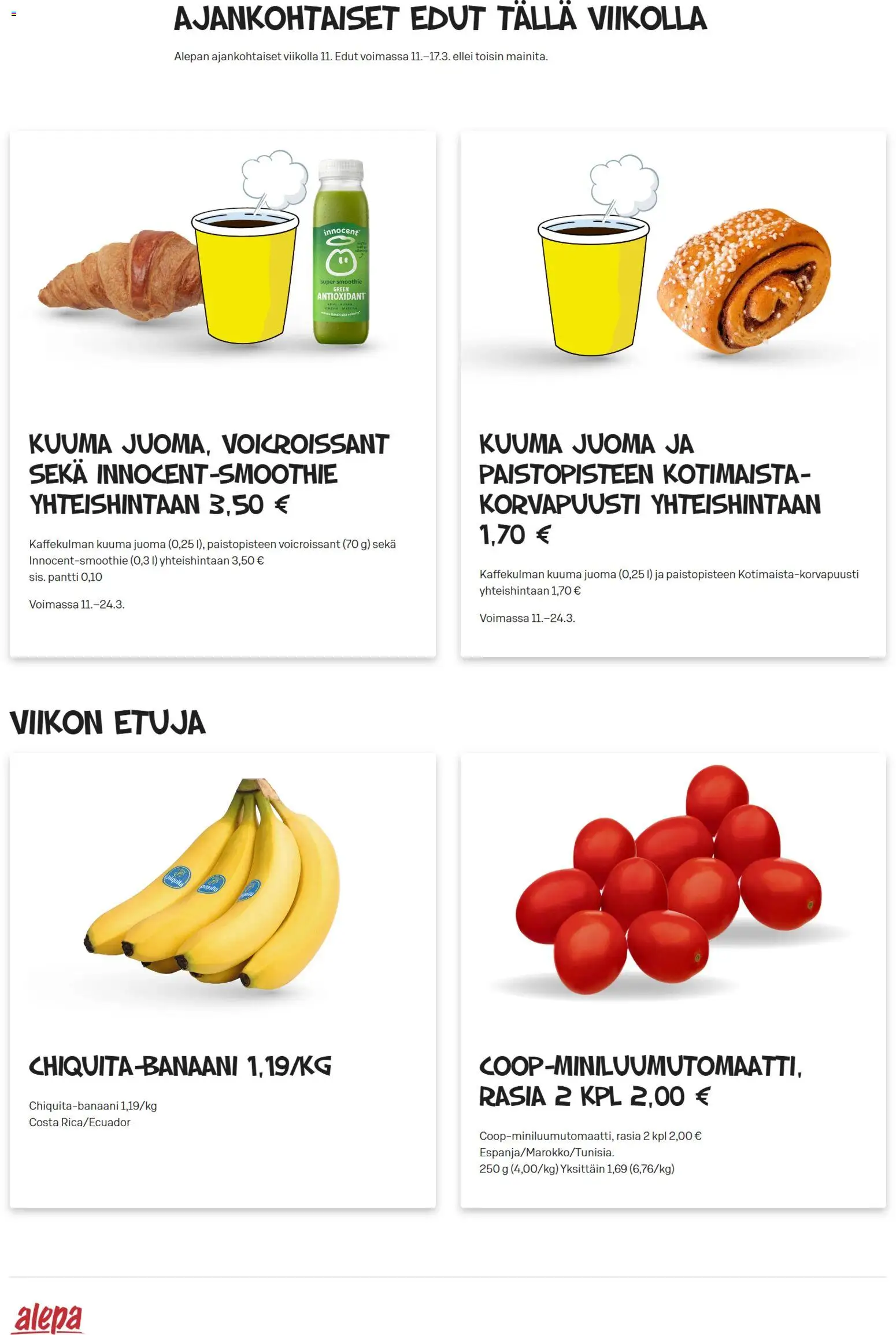 Alepa tarjoukset - sivu 1- voimassa alkaen 11/03/2026