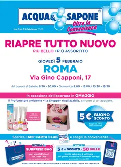 Anteprima Acqua e Sapone Nuova Apertura - Roma catalogo valida dal 05/02/2026