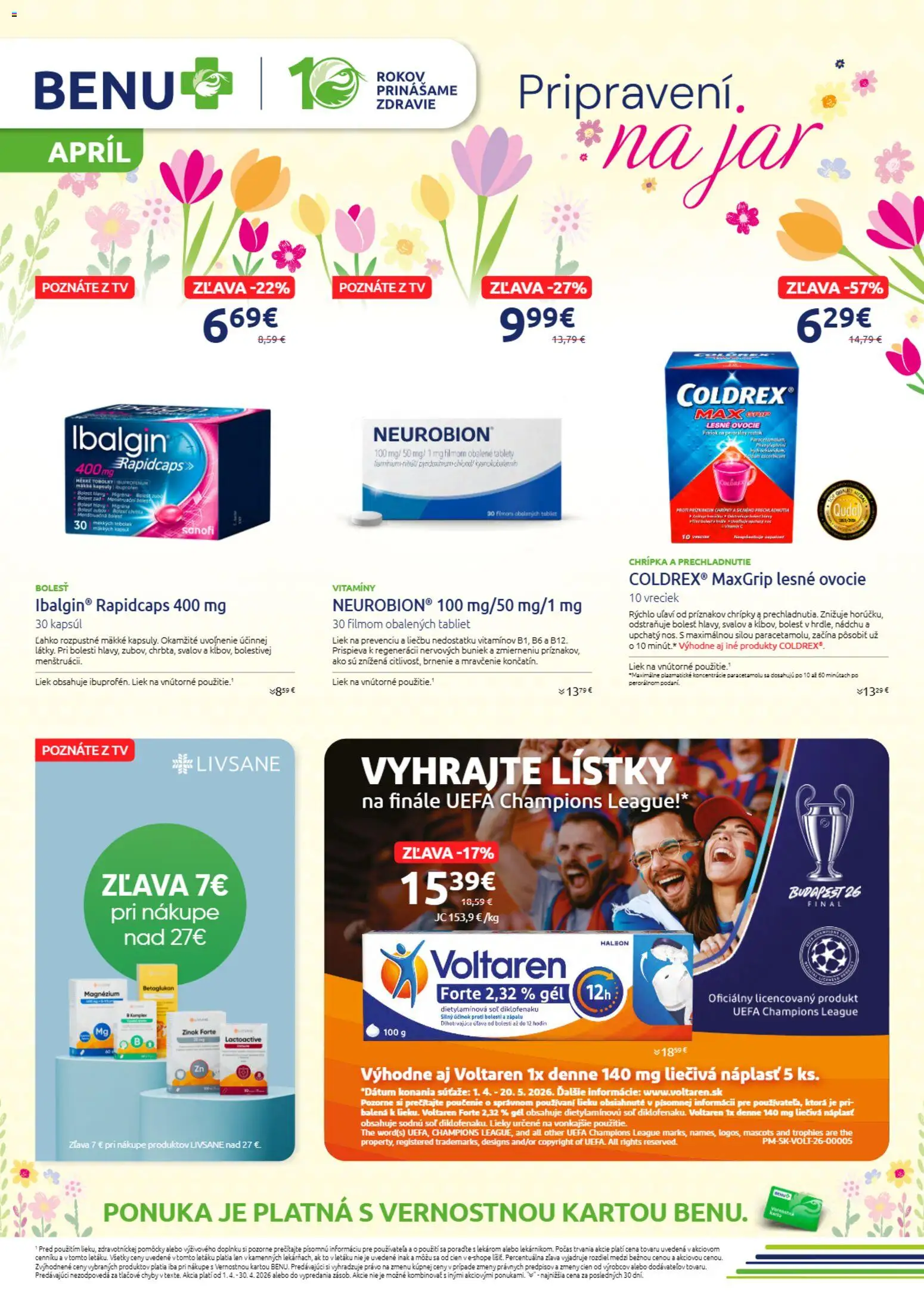 BENU Lekáreň leták - strana 1- platný od 01.04.2026