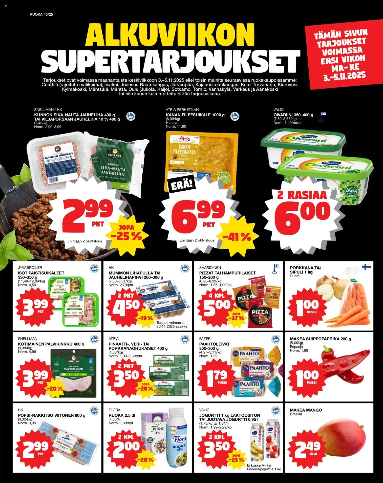 Tokmanni Ruokatarjoukset - sivu 1- voimassa alkaen 03/11/2025