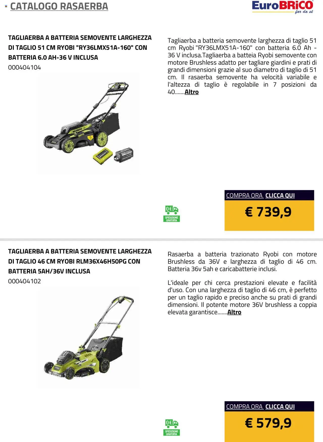 Eurobrico Rasaerba catalogo - pagina 23 - valido dal 23/07/2025