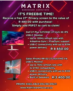 Preview Matrix Warehouse 27” monitors valid from 09/01/2026