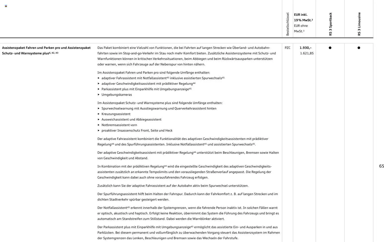 Audi RS 3 Sportback / RS 3 Limousine - Seite 65 - gültig ab 28.10.2025