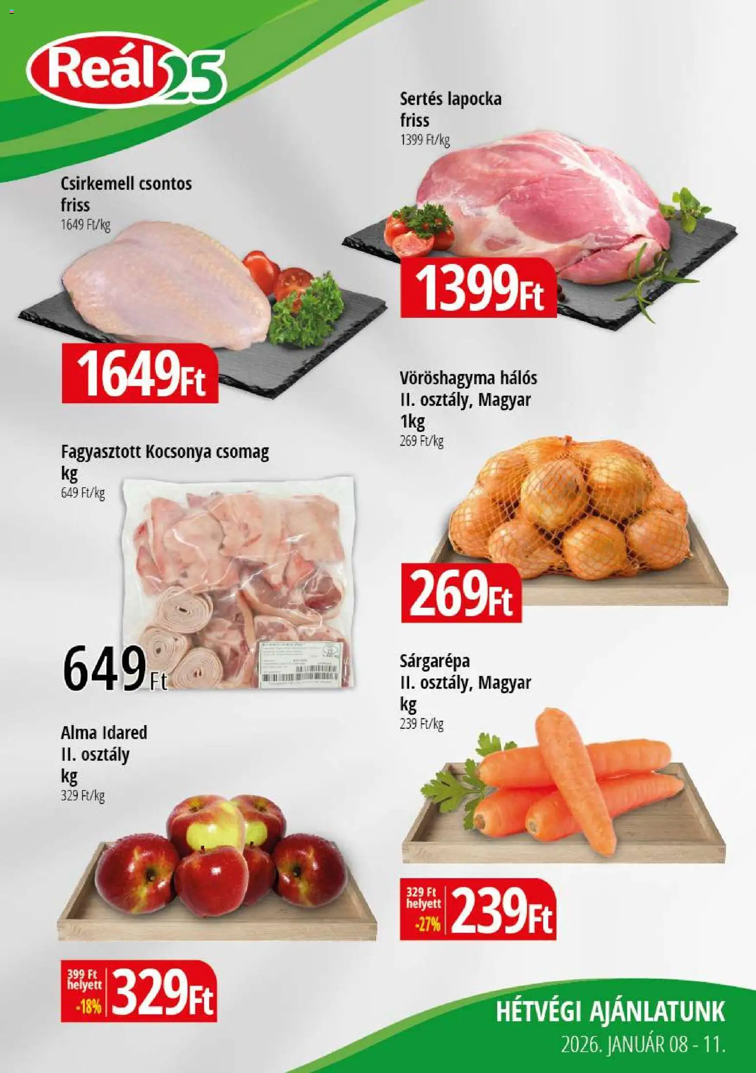 Reál Bevásárló hétvége - Pest megye - 1oldal - érvényes 2026.01.08.-tól