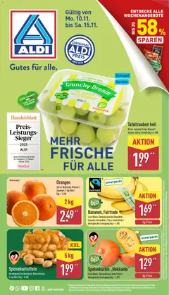Vorschau Aldi Prospekt 	 gültig ab 10.11.2025