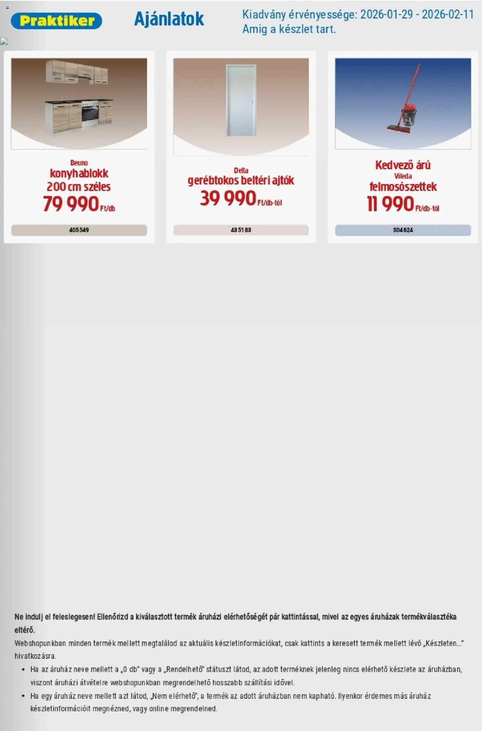 Praktiker Akciós újság - 1oldal - érvényes 2026.01.29.-tól